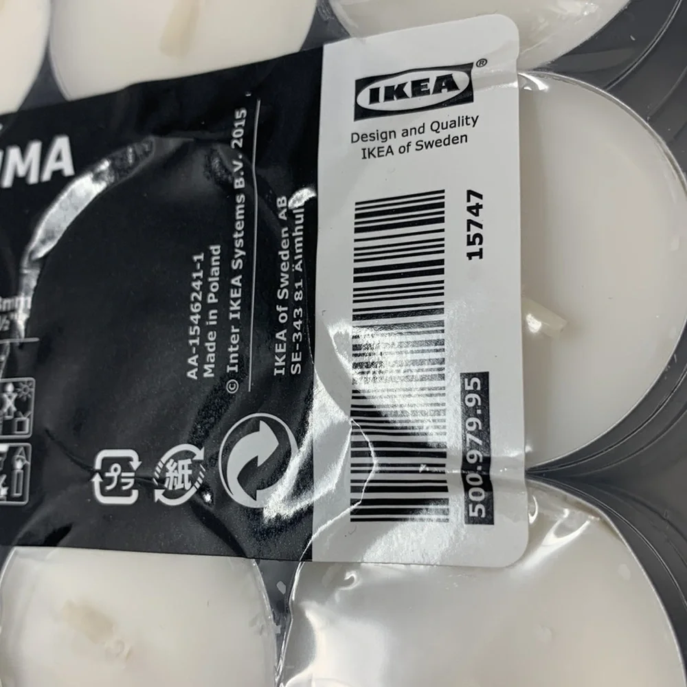 100 piece GLIMMA Unscented tealights 4hr Ikea Sweden